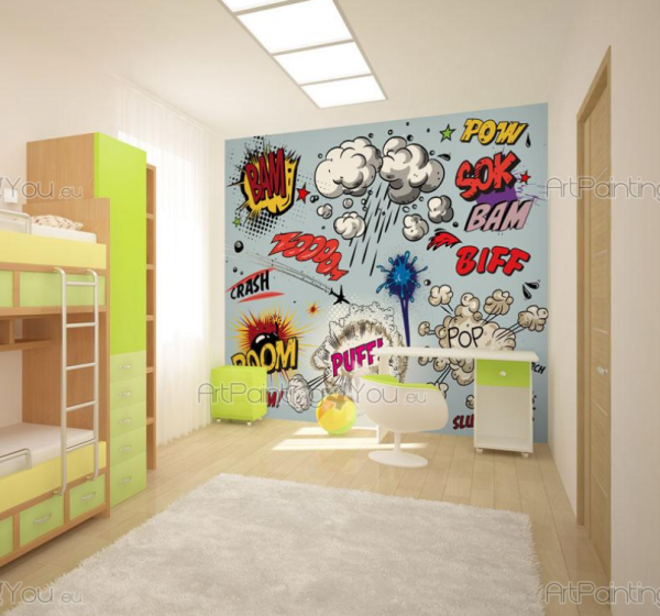 Dinding bertema mural seni pop